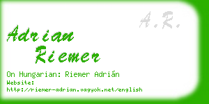 adrian riemer business card
